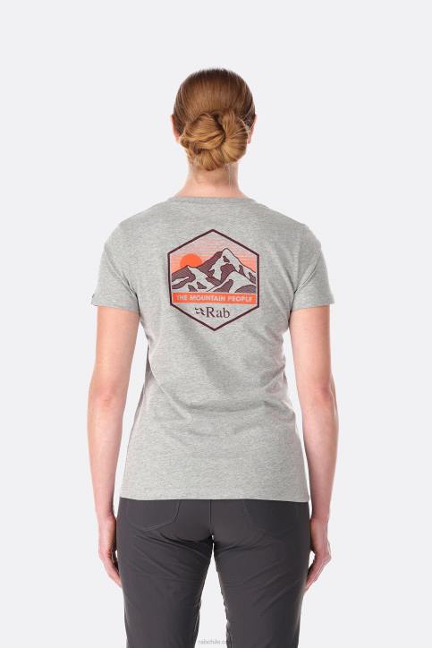Camiseta De Pico De Montaña De Postura Mujer Rab 0f8j391 Gris Marga