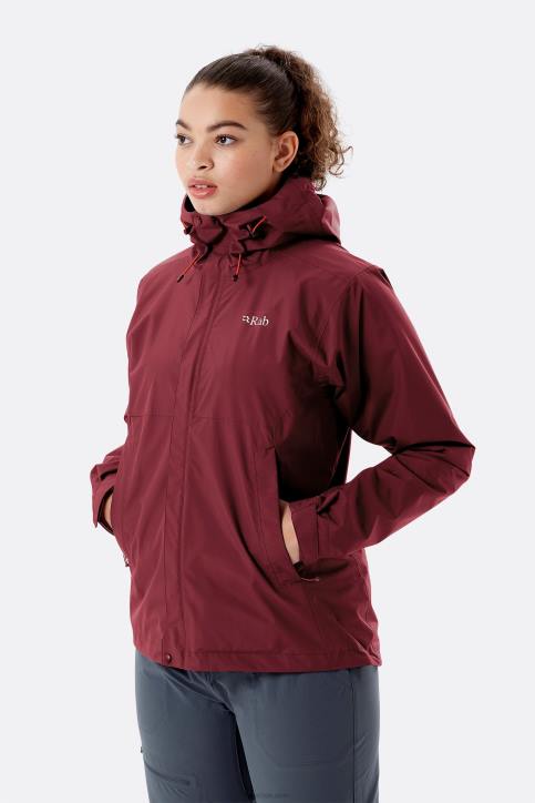 Chamarra Impermeable Ecológica Downpour Mujer Rab 0f8j154 Brezo Profundo