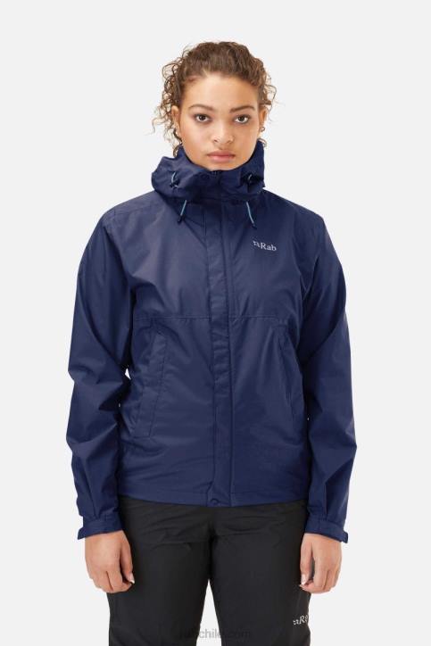 Chamarra Impermeable Ecológica Downpour Mujer Rab 0f8j156 Tinta Profunda
