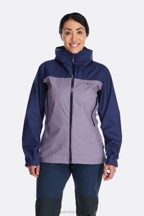 Chaqueta Impermeable Eco Arco Mujer Rab 0f8j198 Patriota Azul/morado Salvia